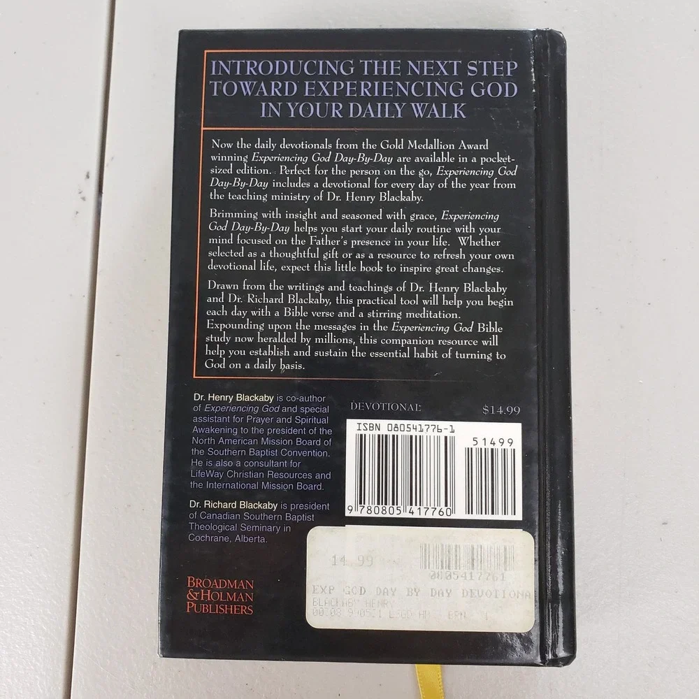 Experiencing God Day-By-Day Devotional Henry Blackaby Hardcover 1998 Book